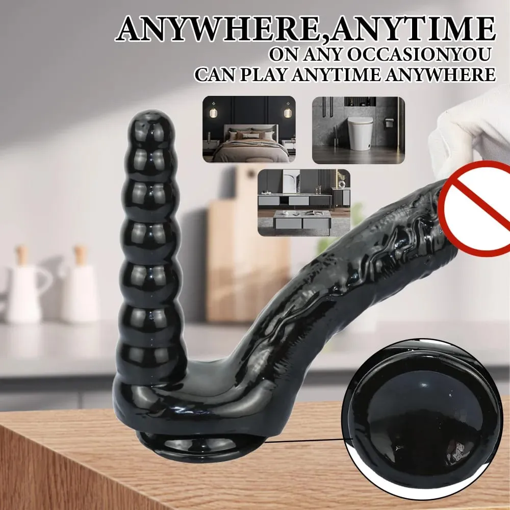 Giant Double Headed Dildo Anal Plug Double Insertion Stimulates Vaginal Anal Dilator Adult Sex Toy for Lesbian Women
