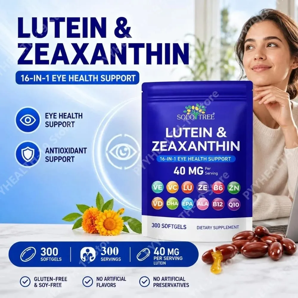 Lutein Zeaxanthin Softgels 40mg Omega-3 EPA DHA Vitamins For Eye Health & Blue Light Support Formula Adult 300 Count — image 1