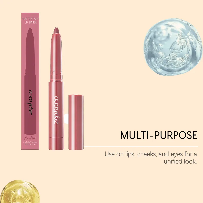 Matte Finish Lip Liner Pencil Stain Color Fade Resistant Outline Full Lips All Day Wear Creamy Pigment Define Shape Lips Pencils