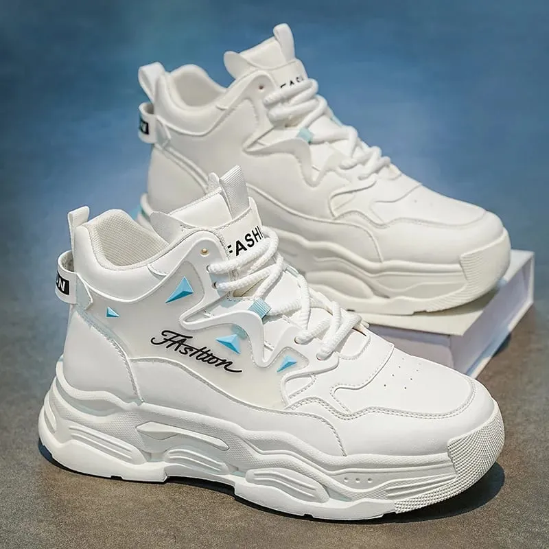 Men's shoes 2026 new leather waterproof casual men's sports shoes running height increasing outdoor dad shoes — image 1