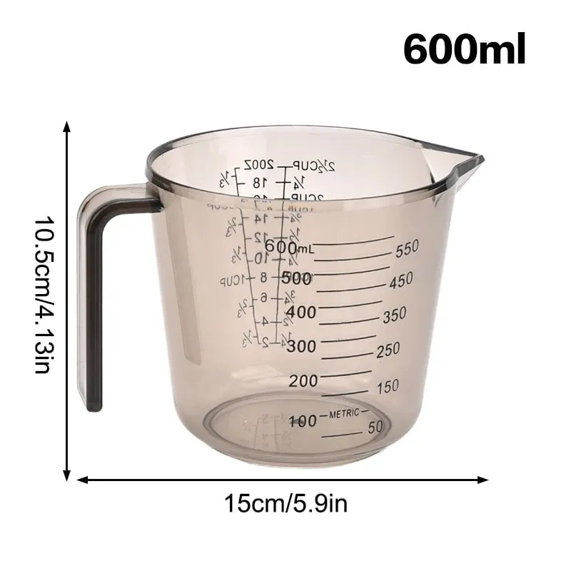 1 Pcs Baking Liquid Measuring Cups PS Scale Cup Plastic Measuring Volume Beaker Kitchen Baking Tools 150/300/600/1000ml