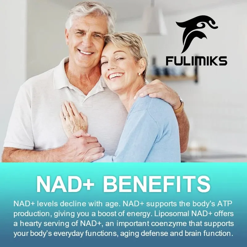 תוסף קפסולות NAD Liposomal NAD+ תוסף - Aging Defense Cellular Energy תפקוד הלב והמוח