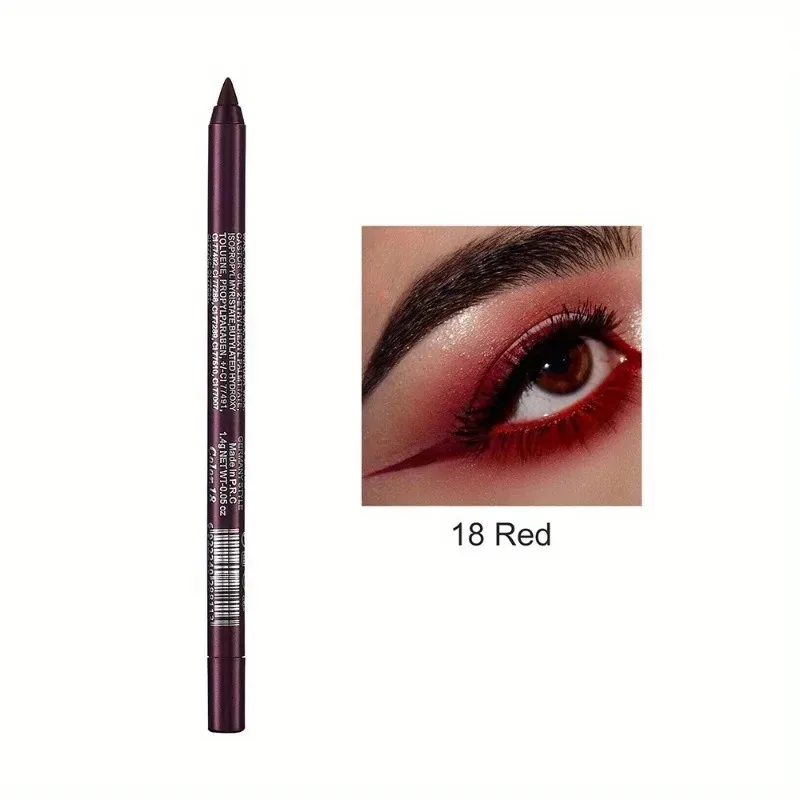 Matita per eyeliner perlescente a 17 colori, colorata, impermeabile, a lunga durata, opaca, liscia, facile da indossare, ombretto, penna per eyeliner, trucco per gli occhi — image 20
