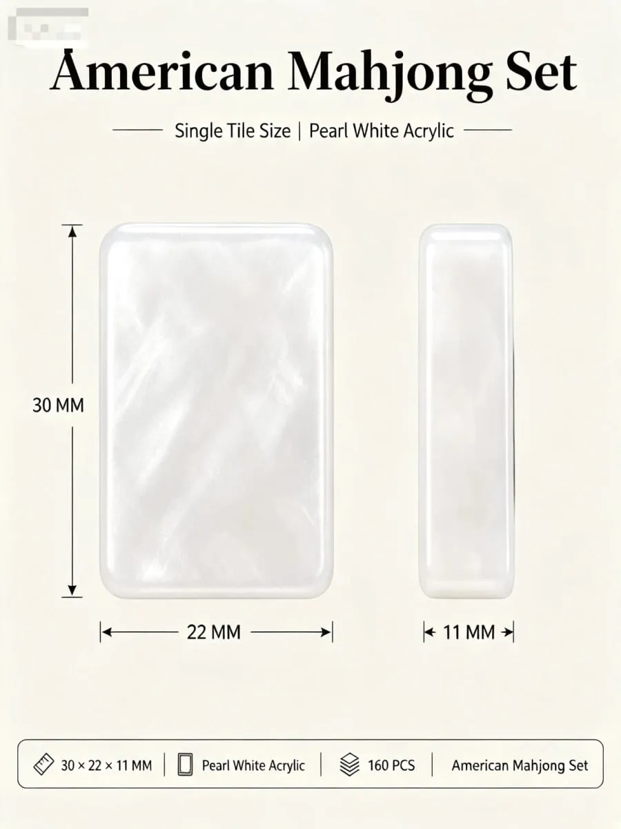 Ideal Christmas Gift Mini Luxury 160Pcs American Mahjong Set White Mother-of-Pearl Acrylic Portable Game for Family Gathering — image 4