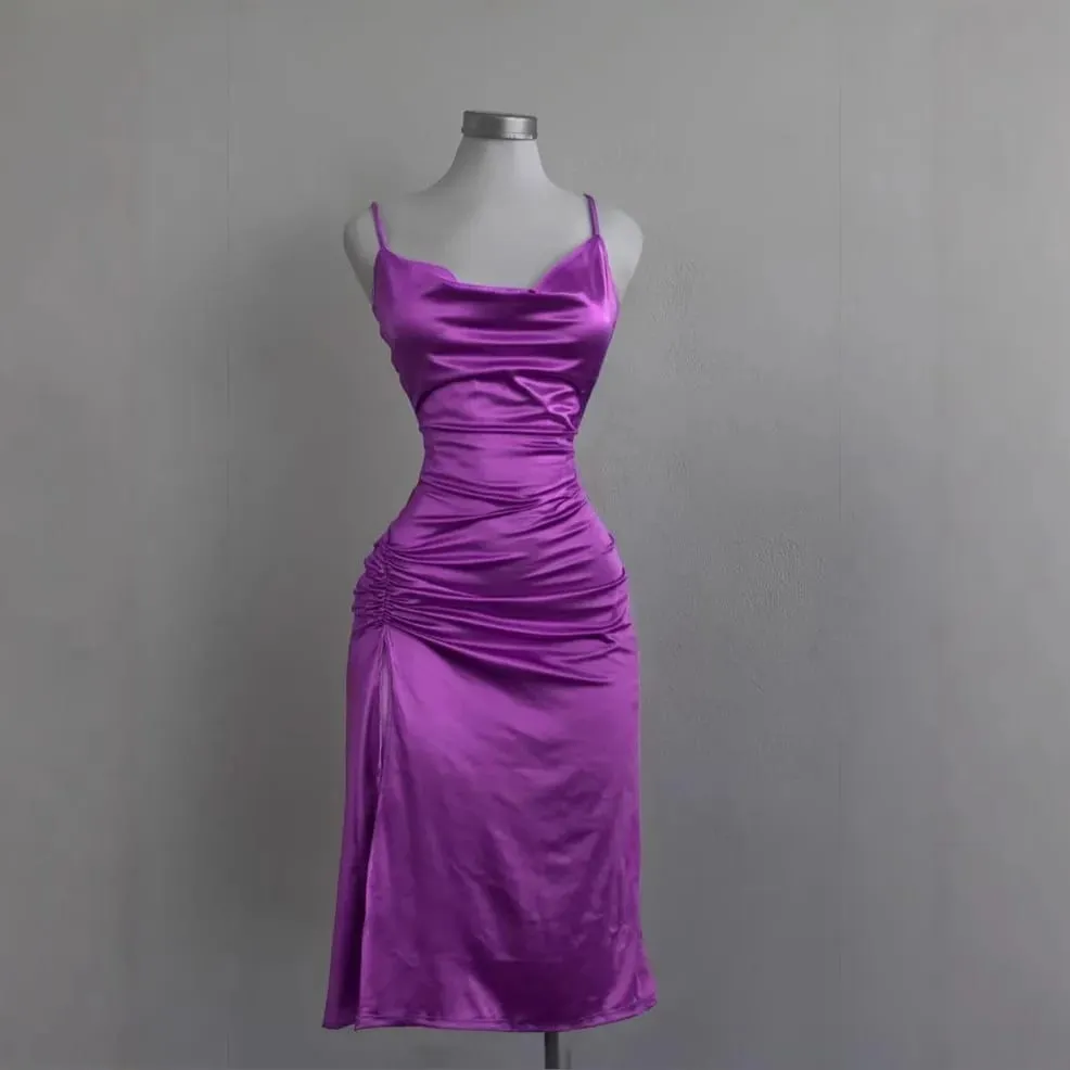 2026 New Style Strapless Ruffled Slit Sexy Form-Fitting A-line Dress