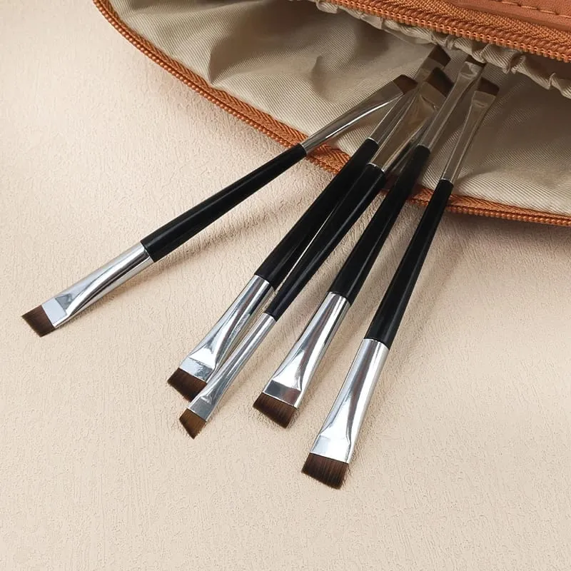 5/10pcs Double End Eyebrow Brush Eyeliner Angled Flat Head Blade Eye Liner Brow Contour Blending Makeup Brushes Make Up Tool