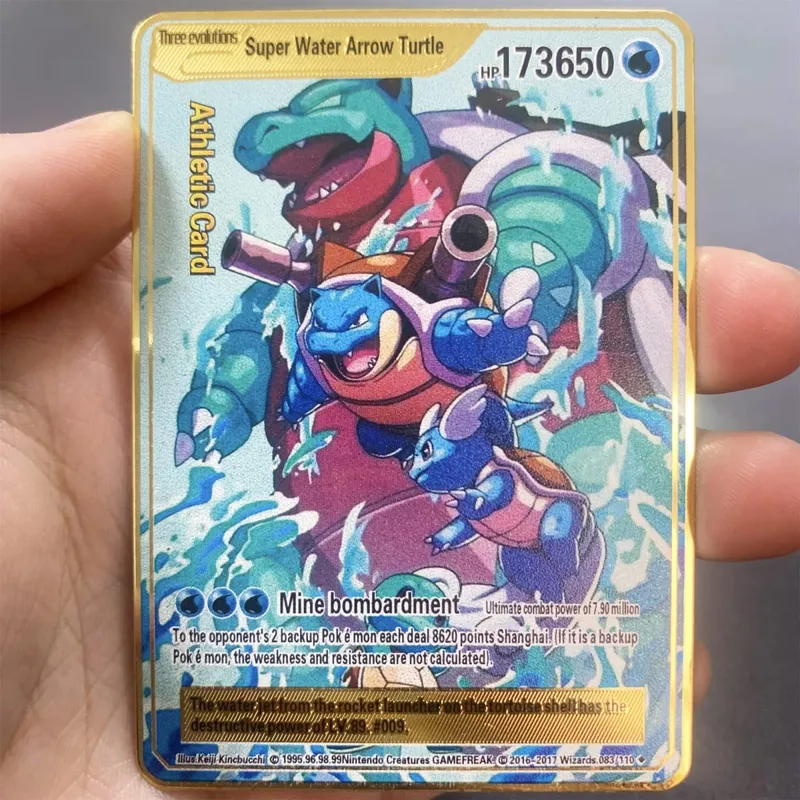 ภาษาอังกฤษโลหะการ์ด Pokemon DIY Arceus Mewtwo Charizard Pikachu เหล็กเงา Pokémon GX Vmax EX เกมคอลเลกชันเด็กการ์ดของเล่นของขวัญ — image 11