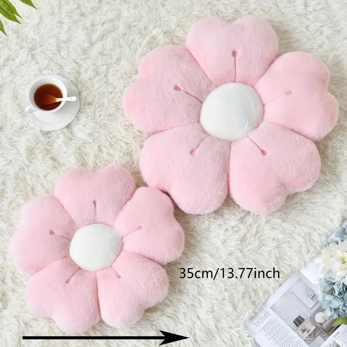 Soft Plush Flower-Shaped Plush Throw Pillow - Comfortable and Cute Mattress and Sofa Decor Cushion Chair Cushion Floor Cushion — image 9