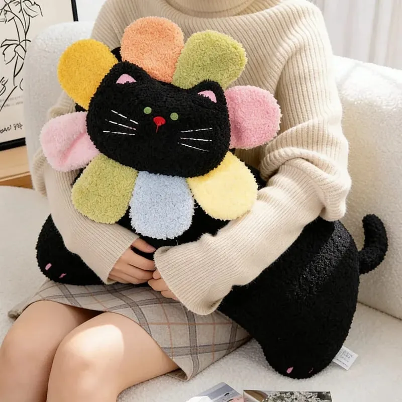 Spotted Cat Plush Pillow Flower Stuffed Cushion 50cm Adorably Soft Sofa Cushion Home Decor Toys Throw Pillow Birthday Gifts — image 3