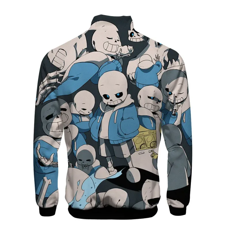 Luxury Popular Sans Undertale 3D Print Zipper Raglan Jacket Windbreaker Boys/Girls Comfortable Stand Collar Jackets Coats — image 17