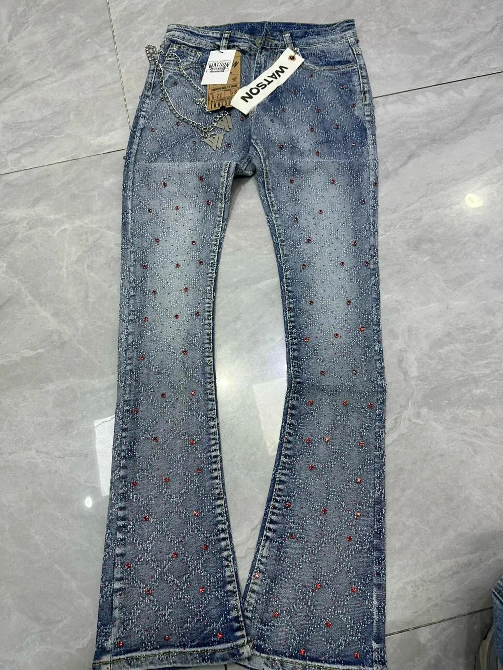 2026 Men's Multi-Pocket High Street Quality Slim Fit Skinny Long Denim Flared Men Yellow Red Pink Jeans Pants — image 13