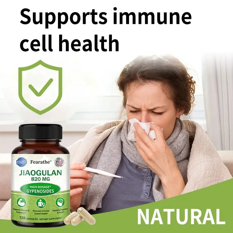 Jiaogulan Extract Supplement High Concentration Relieves Stress Regulates Metabolism Non-GMO Gluten-free 120 Capsules — image 2