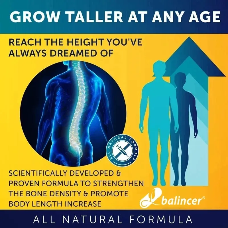 Height Growth - Supplements Calcium Vitamins Minerals and Essential Nutrients To Help Children Teenagers & Adults Grow Taller