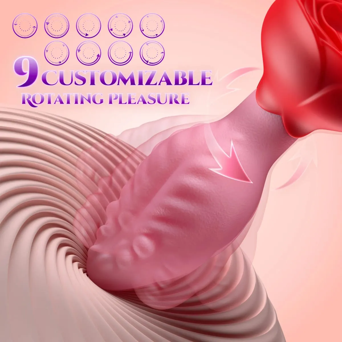 Remote Control Rotation Wiggle Tongue Vibrator Rose Butt Plug for Men Prostate Massager Adults Sex Toys for Women Men Gay