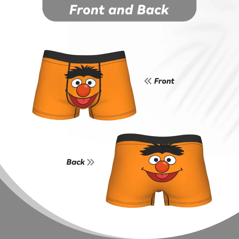 S-Sesames Streets Tango Elmo & Grover Underwear Men Shorts Briefs Funny Boxershorts Quality Customs Oversize Panties — image 4