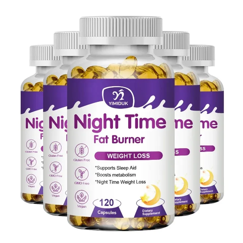 Night Time Slimming Fat Burning Capsules Support Weight Loss Appetite Suppression Metabolism Detoxification for Lean Physique — image 1