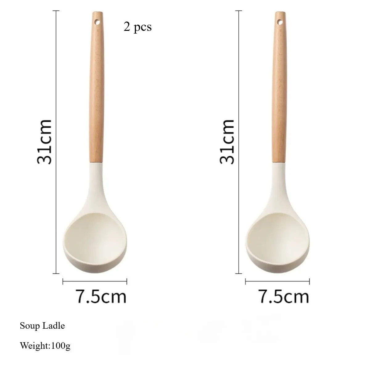 2/12Pcs White Silicone Kitchen Utensils Set with Wooden Handle Cookware Spatula Heat Resistant Non-stick Kitchen Cooking Tools — image 11