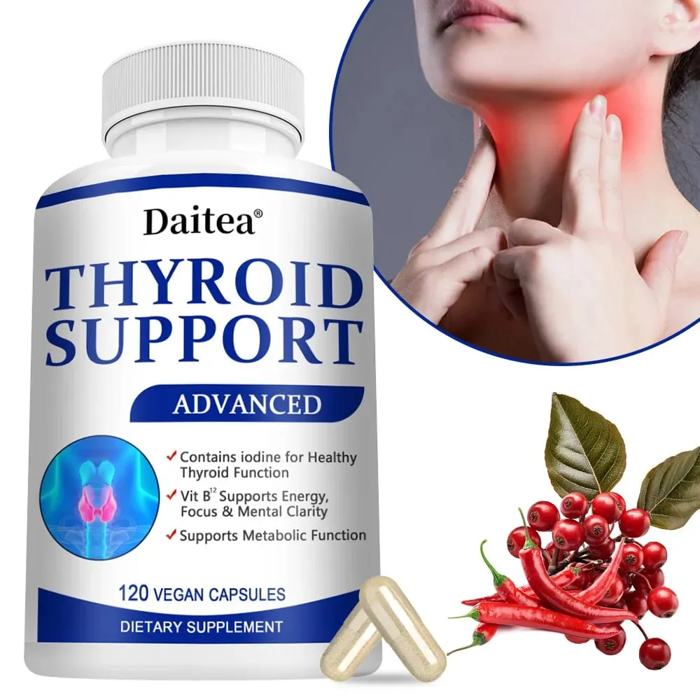 Thyroid Supplement with L-tyrosine Iodine Zinc & Selenium - Promotes Memory Cognitive Thyroid Health and Metabolism NON-GMO — image 1