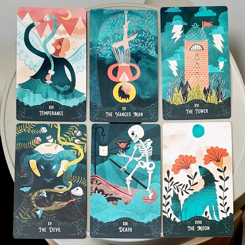 Star Maiden Tarot Deck 78-Card Deck Aesthetic Celestial Divineไพ่ทาโรต์ 2 ชิ้นกล่องแข็ง 12*7 ซม.นูน — image 5