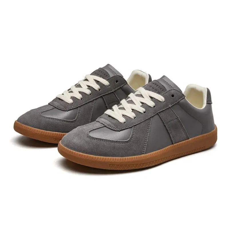 Men Retro Suede Leather Casual Sneakers Lace Up Flat Skate Shoes Comfortable Non Slip Sports Shoes for Men — image 10