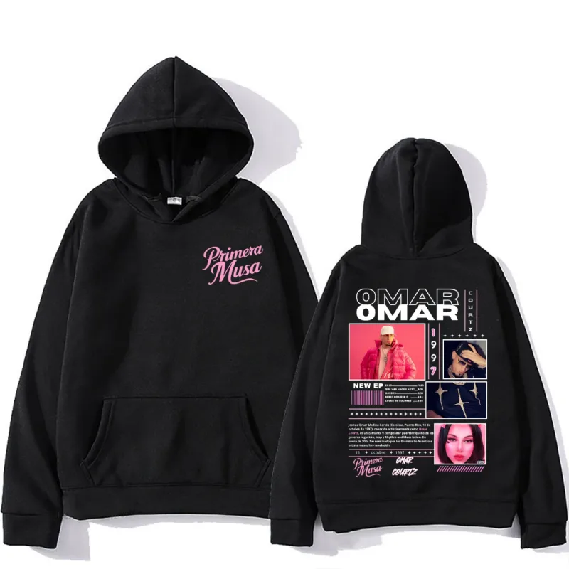 Omar Courtz First Muse Album Tour Merch Fashion Hoodies for Men and Women Hip Hop Hooded Sweatshirts vintage Oversized Pullovers