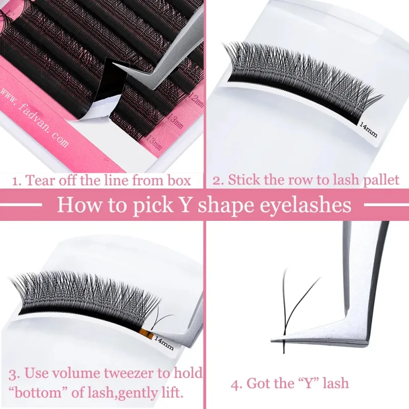 Extensões de cílios postiços em formato de Fadvan YY marrom/preto C/D/L/LU/L+ Curl Fox Eye — image 3