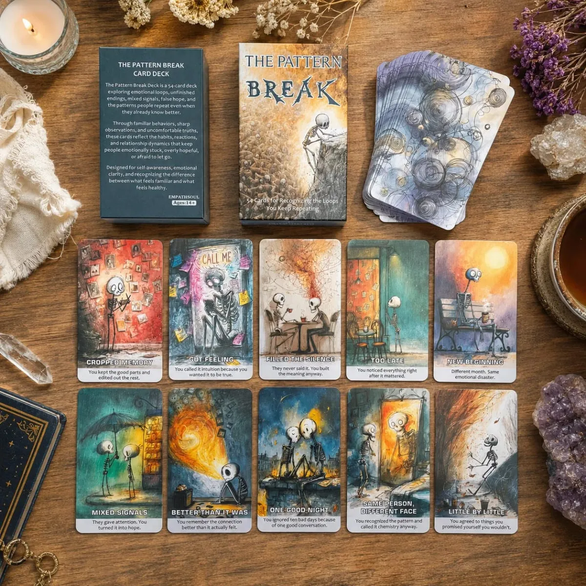 54 Card Deck 13x8 Cm Oracle Cards The Pattern Break Card Game Explore Repeating Cycles Self-Discovery Playing Cards