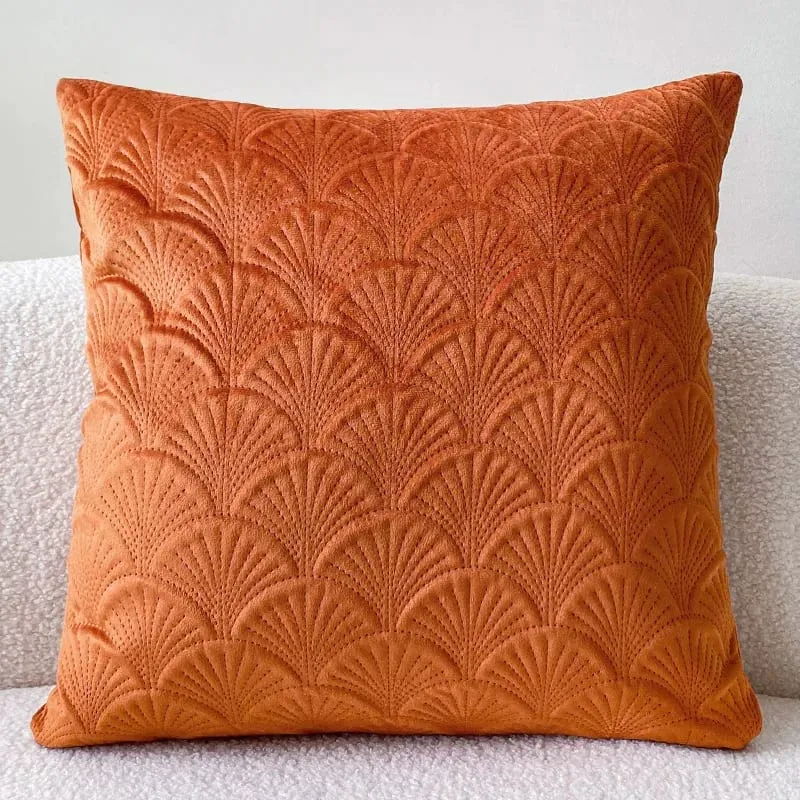 Nordic Simple Quilted Velvet Cushion Cover Solid Colors Decorative Throw Pillow Case 45x45cm for Sofa Bedside Home Decor