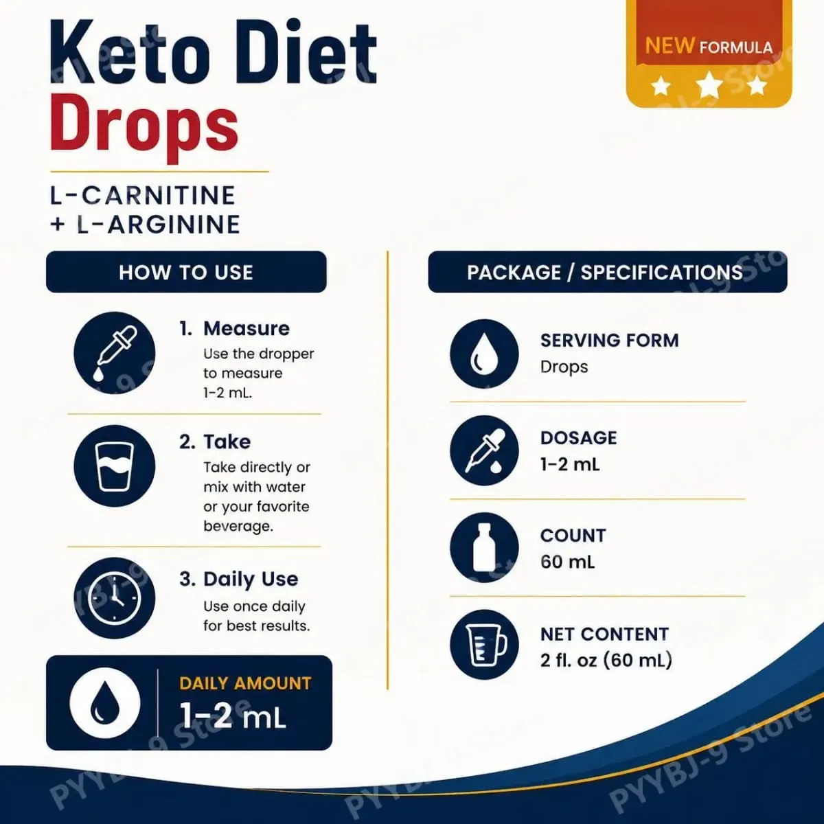 Googeer Keto Diet Drops New Formula with L-Carnitine Tartrate and L-Arginine HCl Plus Green Tea Leaf Extract 2 Fl Oz (60 ML) — image 7