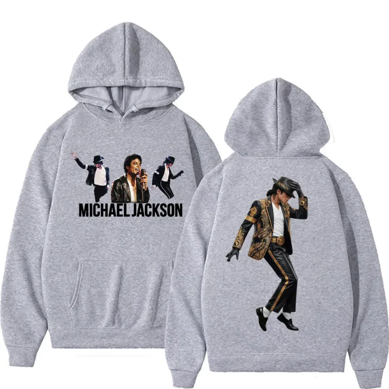 Michael Jackson King of Pop Music Fan Hoodies Men's Casual Fleece Bodywarmer Sweatshirts Fashion High Street Oversized Pullovers — image 3