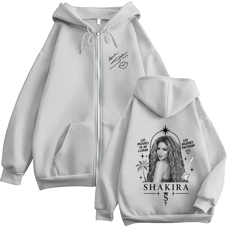Shakira LMYNL Las Mujeres Ya No Lloran Tour Zipper Hoodies Men Women Clothing Casual Long Sleeve Zip Up Sweatshirts Jackets Coat — image 6