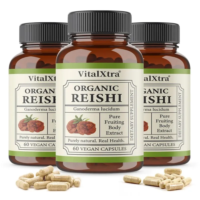 Reishi Paddestoelcapsules 1000 mg Ganoderma Lucidum Ondersteunt de gezondheid van het immuunsysteem Ontspanning Slaap en natuurlijke energie Veganistisch Niet-GMO — image 11