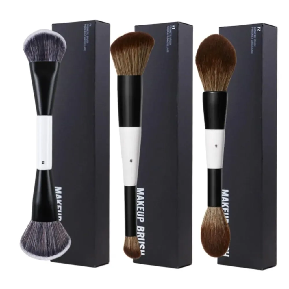 F4 Dual-head Contour Blush F2 Powder Brush F3 Highlight Soft Synthetic Hair Makeup Brushes Blusher Highlighter Cosmetic Brushes