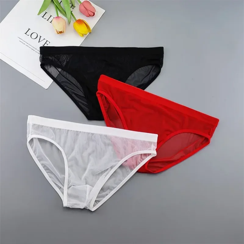 Plus Size Transparent Underwear See Through Sexy Briefs for Men with Pouch Nylon Hombre Slips Breathable Male Panties XL-4XL — image 18