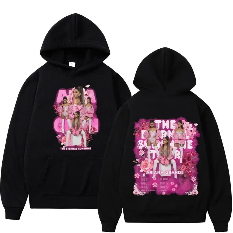 Singer Ariana Grande Tour 2026 Graphic Hoodie Men Women Fashion Pullover Long Sleeves Loose Casual Oversized Fleece Sweatshirts