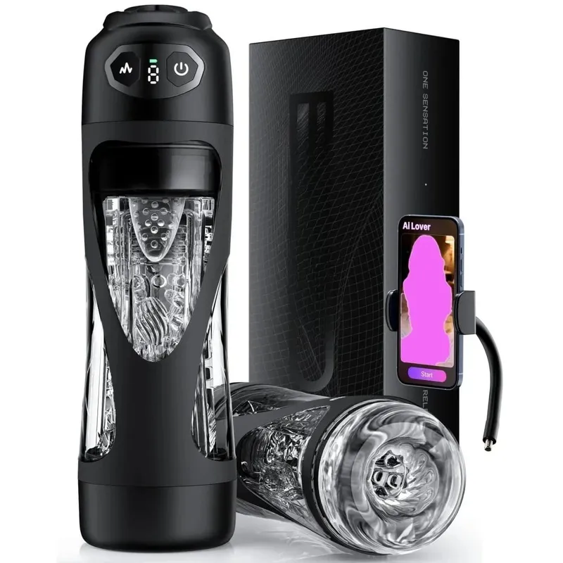 Y-Pao AI Smart Automatic Male Masturbator Vibrador Vacuum Penis Pump 7.1" Deep Sleeve Adult Sex Toys for Men App Control Stroker
