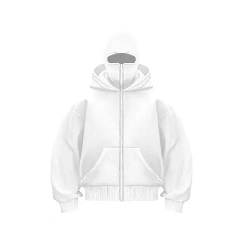 Men and Women Balaclava Y2K Gothic Harajuku Winter New Item Double Hooded Sweatshirt Men's Hooded Mask Zipper Sportswear — image 9