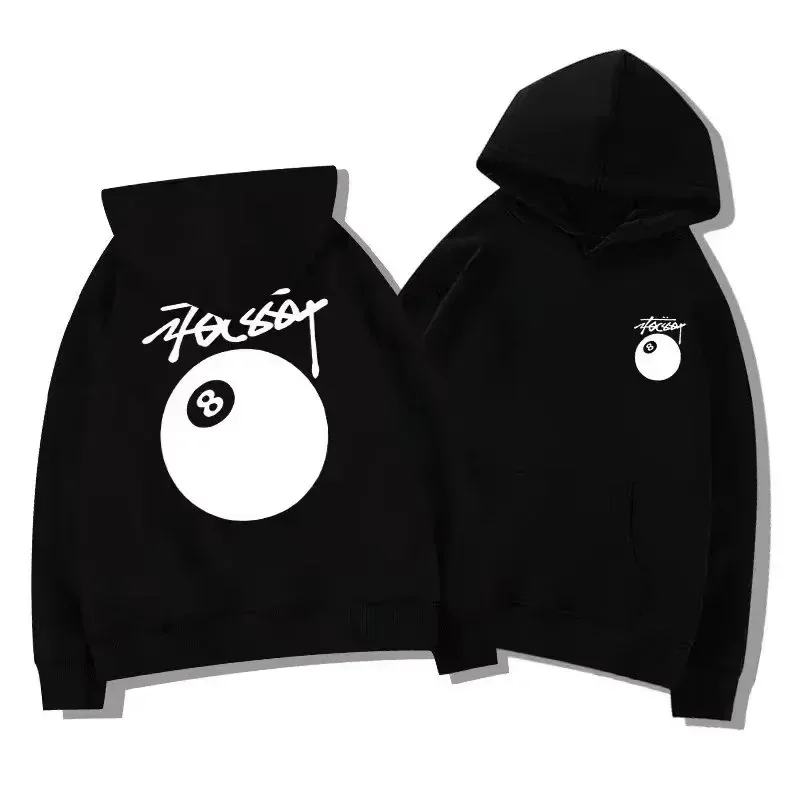 New billiard print street autumn and winter warm hooded sportswear soft casual top high-quality comfortable clothing — image 1