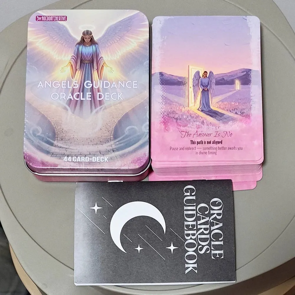 Angels Guidance Oracle Deck - 11.5*8cm 44 Cards with Guidebook Inspirational Divination Cards in Tin Box for Spiritual Growth — image 4