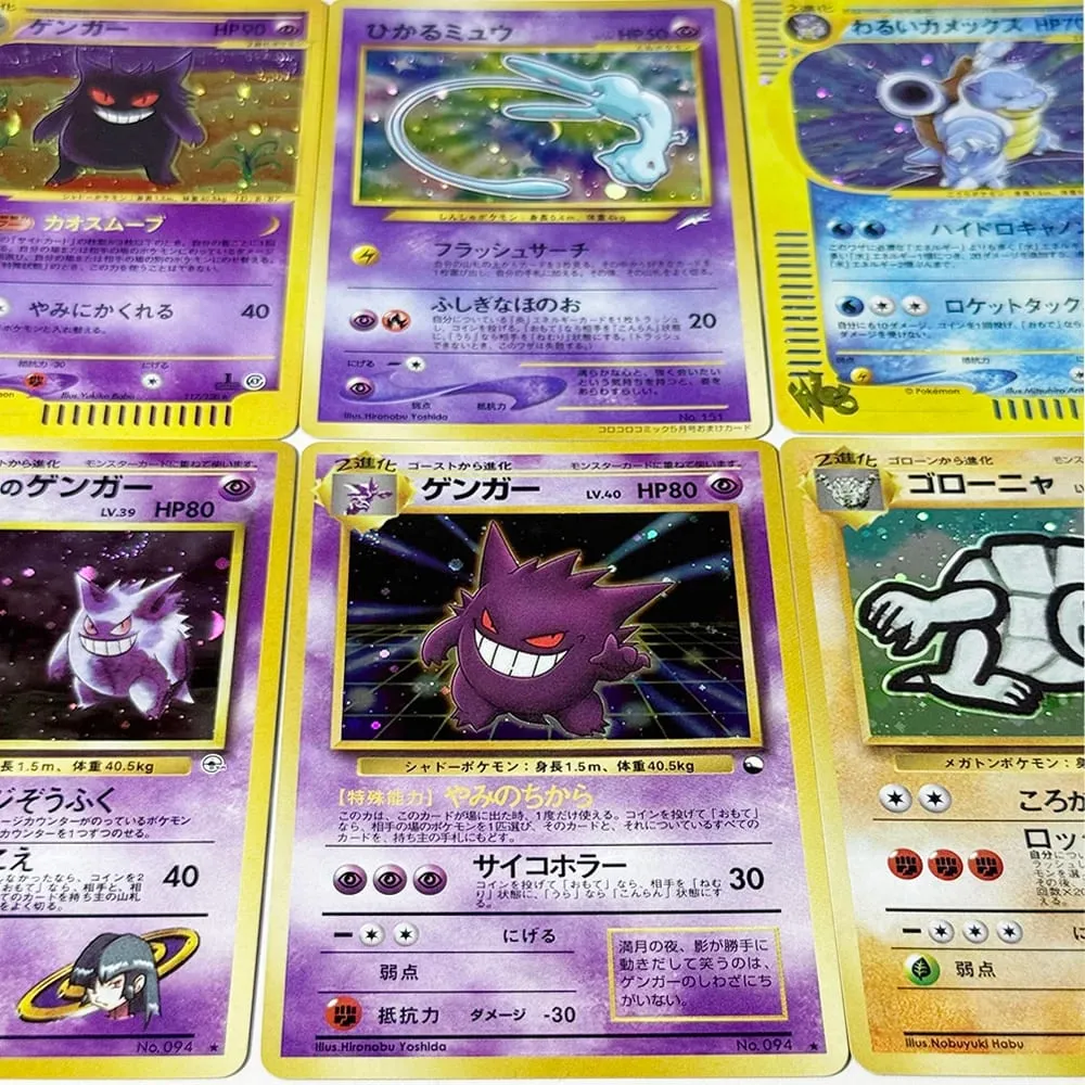 PKM Japenese Foil Old Rare Game DIY Proxy Cards PTCG Gengar#No.094 #117 Golem Masaki #076 Mew#No.151 Collectible Toy Gift Cards — image 3