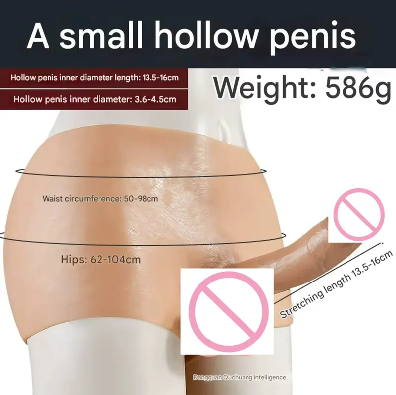 Realistic Hollow Feeling Silicone Skin Dildo Pants soft Penis Sleeve for Couples Strapon Sex toys dick men gay18 Panties Lesbian — image 9