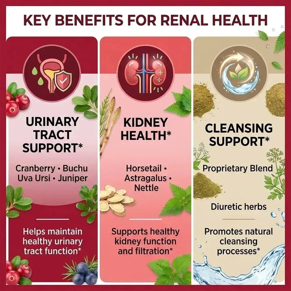 Kidney Cleanse Supplement with Cranberry Supports Urinary Tract Renal Health & Immune System Function — image 6