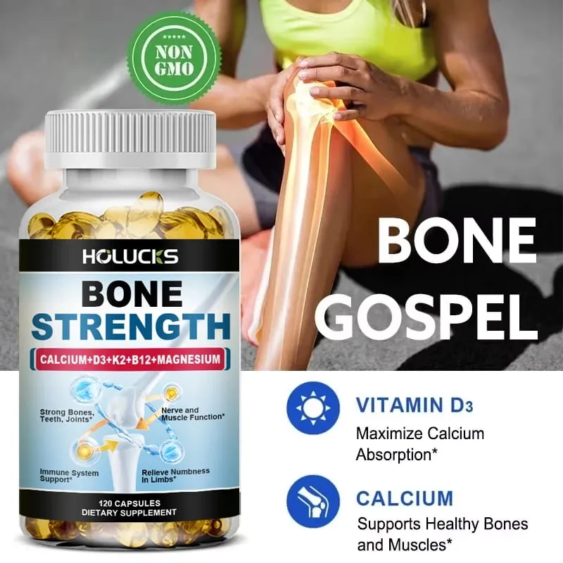Yimiduk Advanced Bone Strength Supplement with Calcium for All-in-One Bone Strength Flexibility & Vitality Healthy Aging