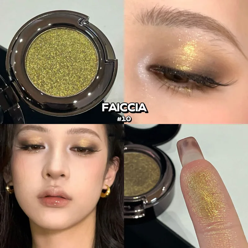 Chameleon Smoky Green Eyeshadow Palette High Gloss Easy-To-Apply Sparkling Purple Pearlescent Eye Shadow Brightening Makeup