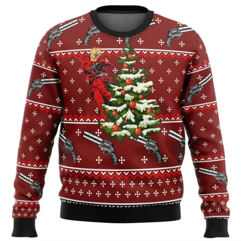 Natal papai noel dos desenhos animados anime graffiti retro inverno feio camisola 3dprint harajuku pulôver casual engraçado mang