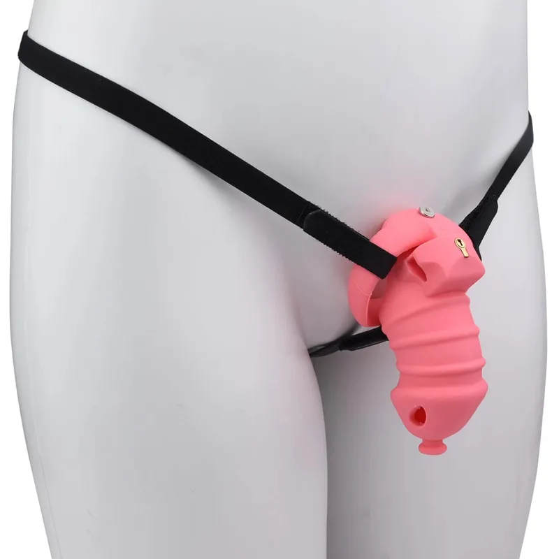 Silicone Penis Cage Male Dick Bondage Chastity Belt Dildo Lock For Cock Anti-Escape Sex Toys For Men Erotic Accessories