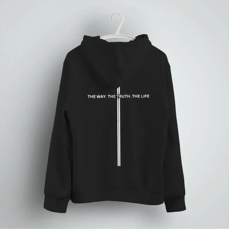 Christianity Jesus Men Women Hoodies Luminous Style Letter "The Way The Truth The Life" Casual Hoody Unisex Bible Verses Hoodie — image 2