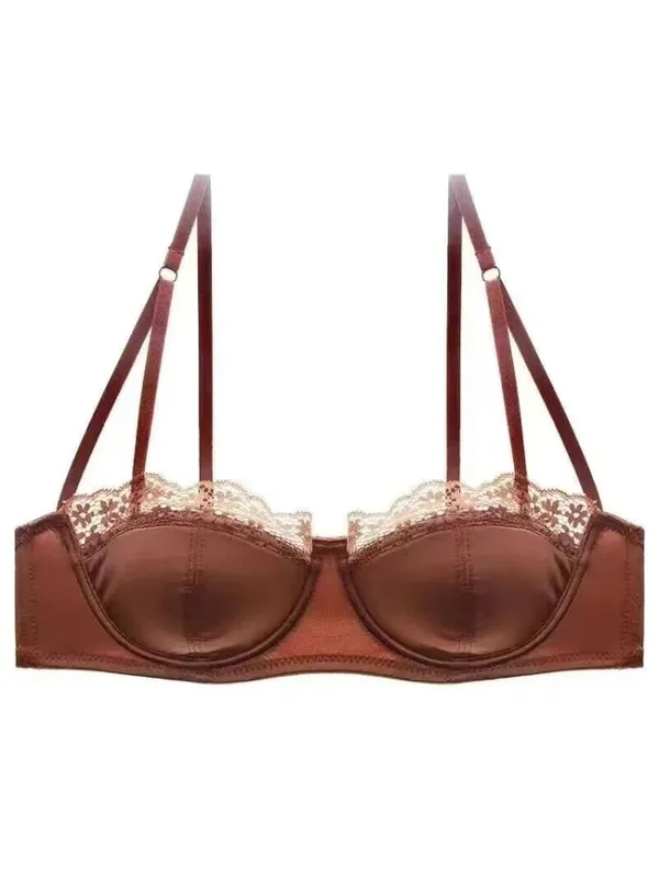 Sexy French Half Cup Lace Bra Soft Underwire Small Breast Enhancer Anti Sag Beautiful Back Women Lingerie 32-38 Comfort All Day — image 9