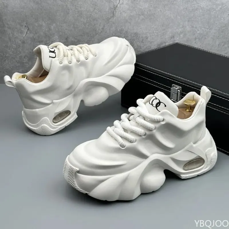Hot Selling Men's Shoes in Plus Size Design New Thick Soled Fashionable and Versatile Sports Vulcanized Shoes with Temperament — image 5