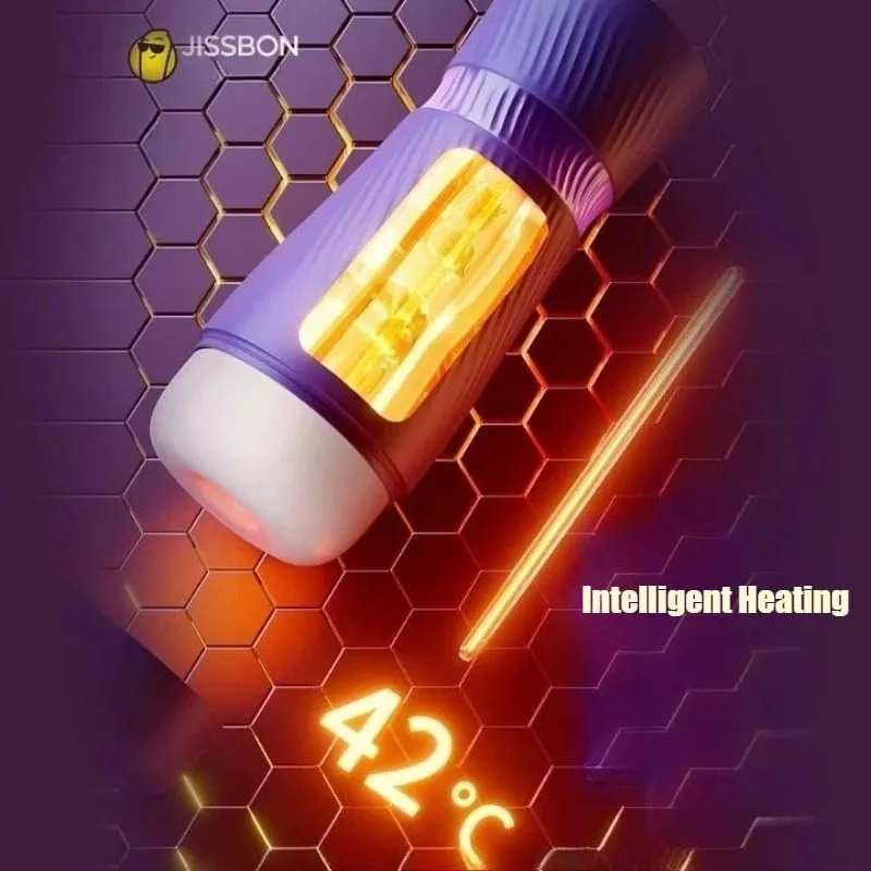 Jissbon Suction Masturbator Cup Intelligent Heating 7 Speeds Vibrating Real Pussy Stroker Piston Blowjob Sex Toys for Man — image 4